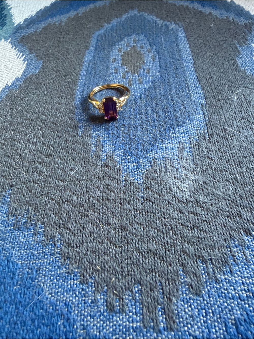Vintage Avon ring with Emerald-Cut Purple Stone